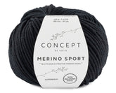 Katia Filato Basic Merino Sport - 100% Merino Extrafine - Colore 02 Nero
