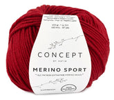 Katia Filato Basic Merino Sport - 100% Merino Extrafine - Colore 21 Bordeaux
