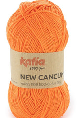 Katia Filato Cotone New Cancun - 50% Acrilico - 50% Cotone - Colore 107 Arancione Fluo