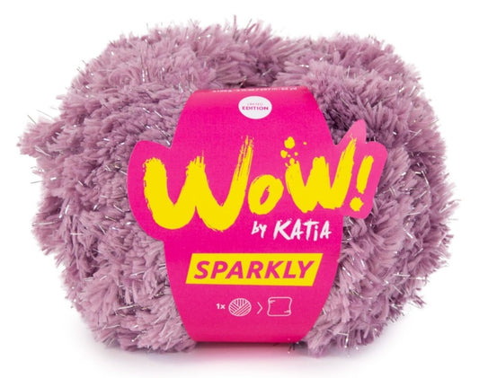 Katia Filato Sparkly - Effetto Peluche con Lurex - 100 gr 57 mt - Colore 100 Rosa Argento