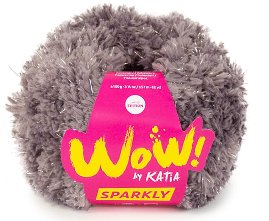 Katia Filato Sparkly - Effetto Peluche con Lurex - 100 gr 57 mt - Colore 103 Grigio Argento