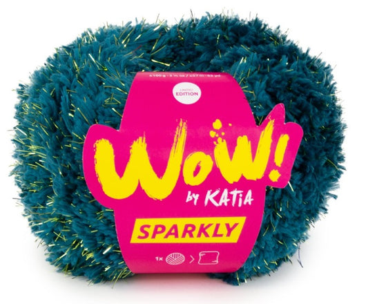 Katia Filato Sparkly - Effetto Peluche con Lurex - 100 gr 57 mt - Colore 201 Olio Verde Lime
