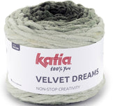 Katia Filato sfumato in ciniglia Katia Velvet Dreams - 100% Poliestere - Colore 106 Verde Militare