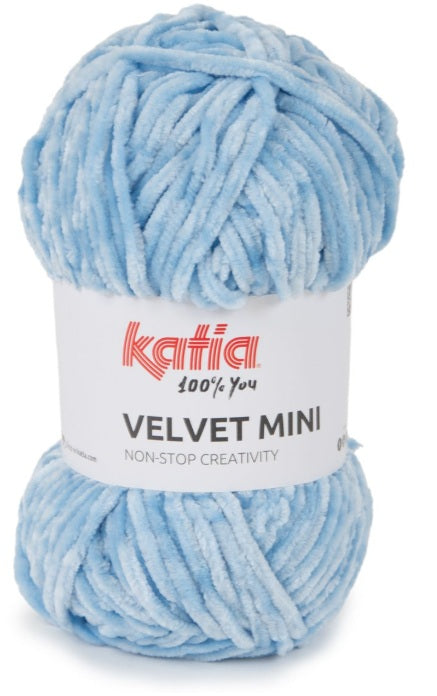 Katia Filato Velvet Mini Colore 219 Celeste chiaro 50 Grammi