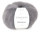 Katia Lana Ingenua - 78% Mohair - 13% Poliammide - 9% Merino - 50 gr 140 mt - Colore 09 Grigio Scuro