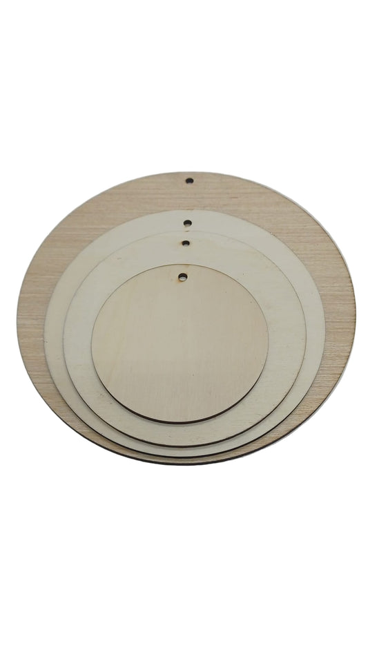 Medaglione in Legno lavorato A Laser. Con foro, Diametro 20 mm