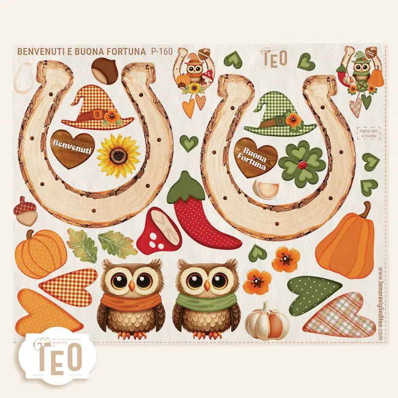 Pannello Teo Collezione Autunno P-160 Benvenuti e Buona Fortuna