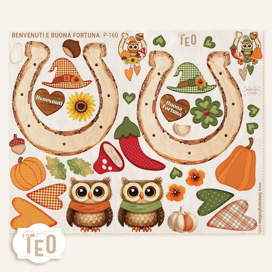Pannello Teo Collezione Autunno P-160 Benvenuti e Buona Fortuna
