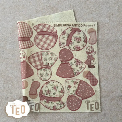 Pannello Teo Collezione Natale P-Midi-27 Bimbe Rosa Antico