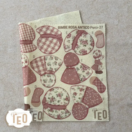 Pannello Teo Collezione Natale P-Midi-27 Bimbe Rosa Antico