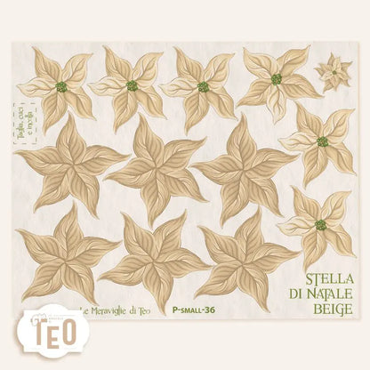 Pannello Teo Collezione Natale P-Small-36 Stella di Natale Beige