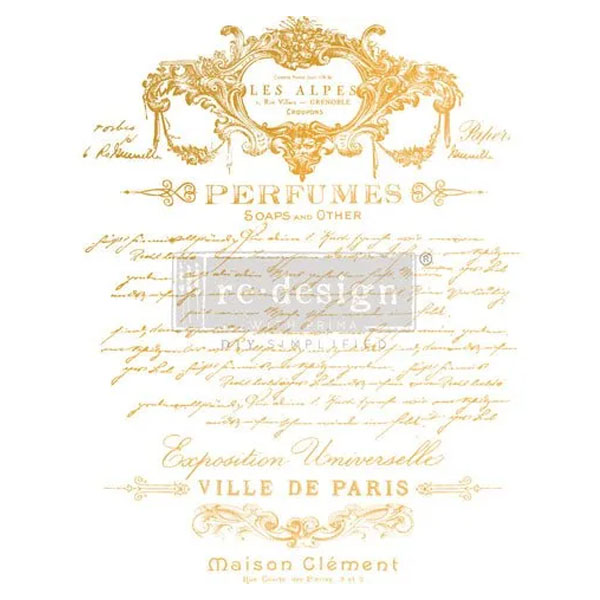 Re Design Decor Transfer Perfume Notes 3 Fogli 45 X 61 cm