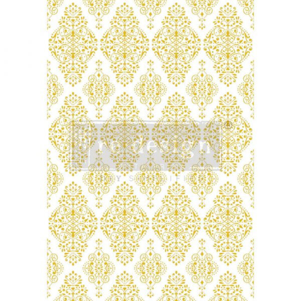 Re Design Decor Transfer Golden Damask Fogli 61 X 89 cm