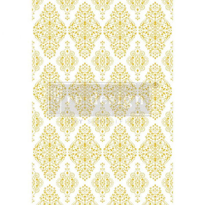 Re Design Decor Transfer Golden Damask Fogli 61 X 89 cm