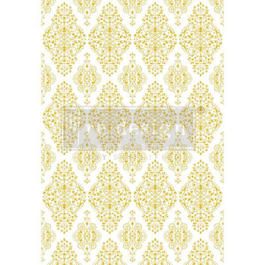 Re Design Decor Transfer Golden Damask Fogli 61 X 89 cm