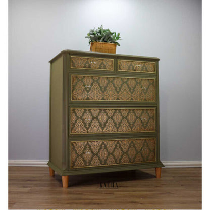 Re Design Decor Transfer Golden Damask Fogli 61 X 89 cm