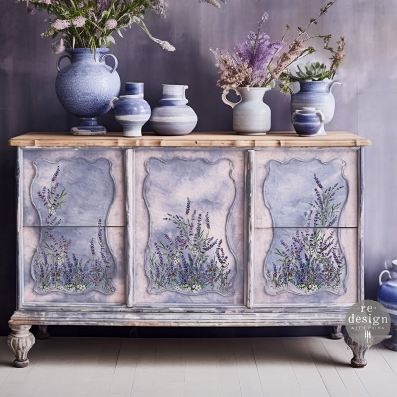 Re Design Decor Transfer Lavander Bunch 3 Fogli 21,5 X 28 cm