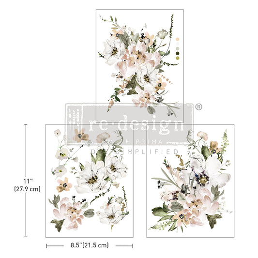Re Design Decor Transfer Pastels Artistry 3 Fogli 21,5 X 28 cm