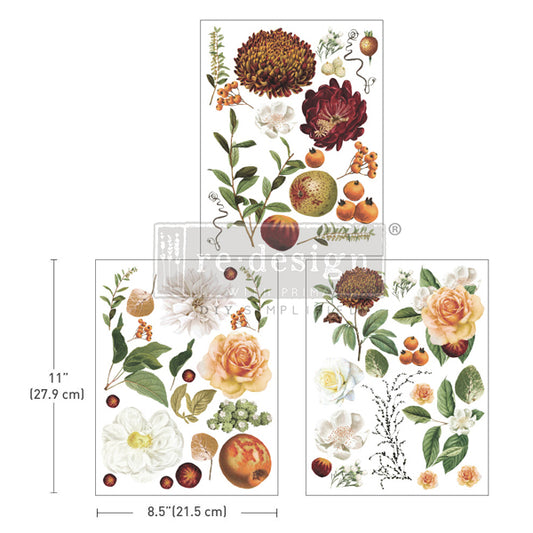 Re Design Decor Transfer Seasonal Splendor 3 Fogli 21,5 X 28 cm