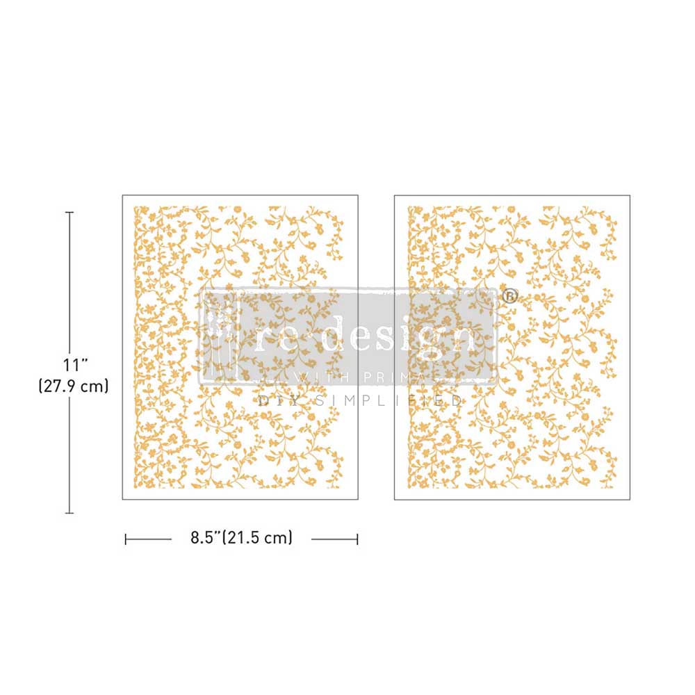 Re Design Decor Transfer Vineyard Elegance 2 Fogli 21,5 X 28 cm