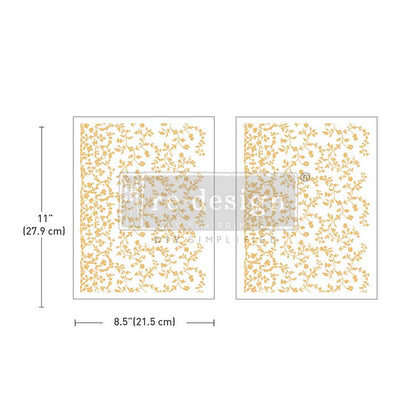 Re Design Decor Transfer Vineyard Elegance 2 Fogli 21,5 X 28 cm
