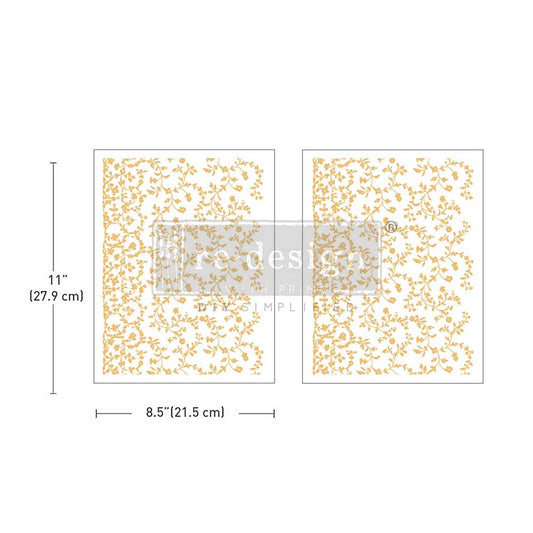 Re Design Decor Transfer Vineyard Elegance 2 Fogli 21,5 X 28 cm