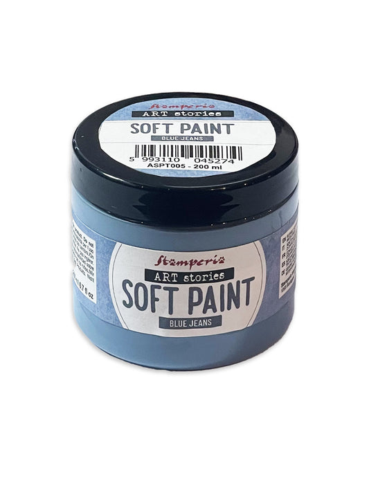 Stamperia Linea Art Stories Soft Paint 200ml - Blue Jeans -