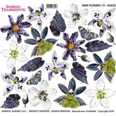 Sospeso Trasparente Pellicola Mini Flower Black n 10