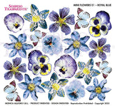 Sospeso Trasparente Pellicola Mini Flower Royal Blue n 01