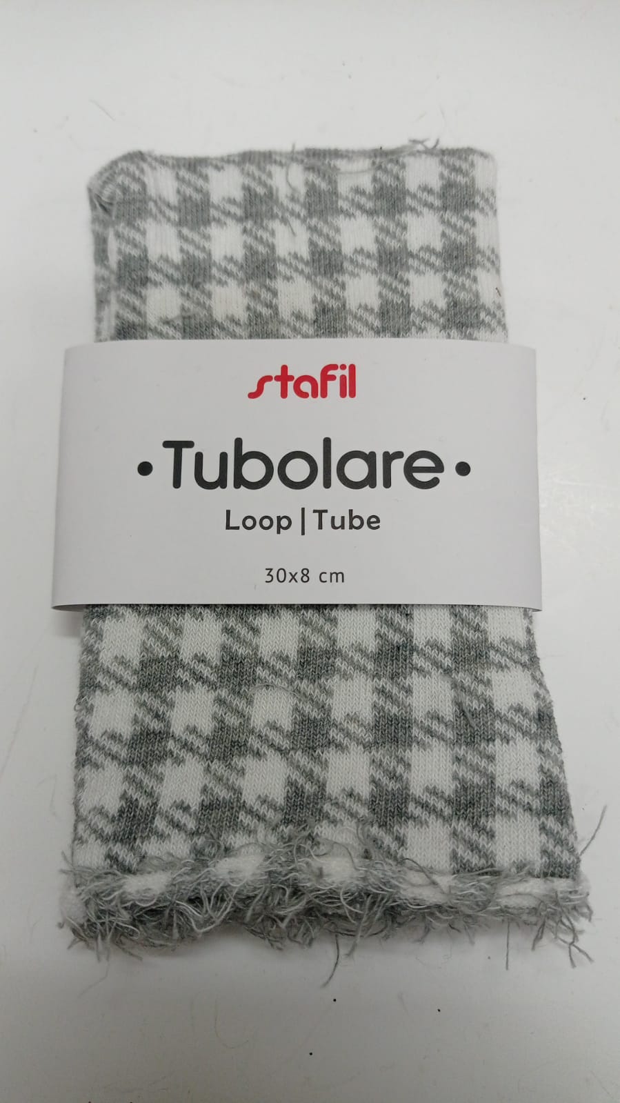 Stafil Tubolare Loop Scozzese bianco/grigio 30 x 8 cm