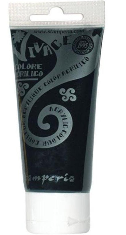 Stamperia Colore Acrilico Vivace Paint - Black 60 ml