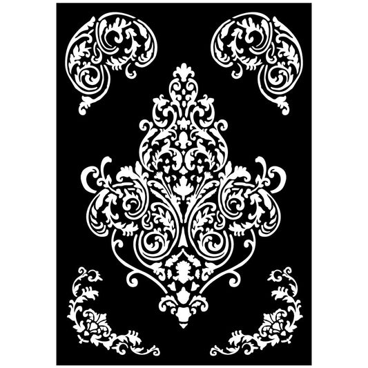 Stamperia Linea Art Stories Big Stencil A3 - Fregi e Angoli