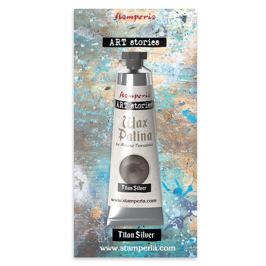 Stamperia Linea Art Stories Wax Patina ml 40 - Titan Silver