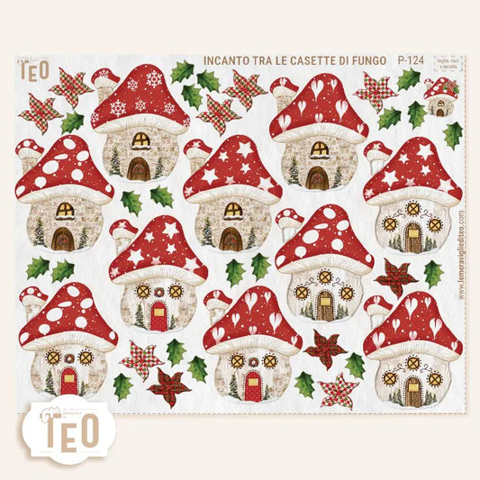 Pannello Teo Collezione Natale P-124 Incanto Tra Le Casette Di Fungo