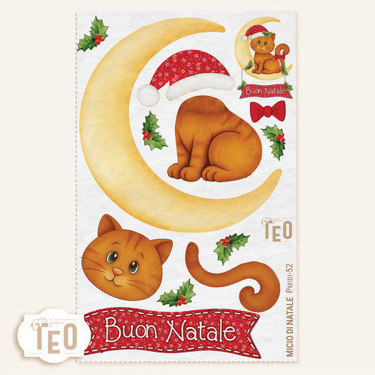 Pannello Teo Collezione Natale P-Midi-52 Micio Di Natale